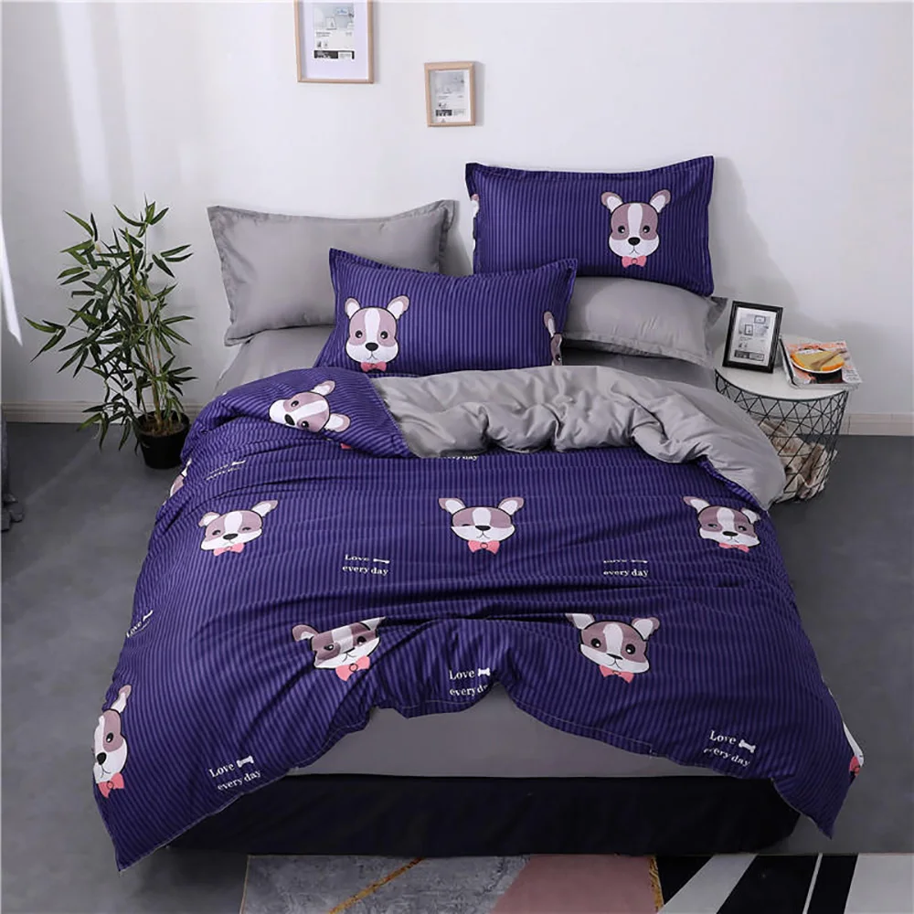 Thumпостельные принадлежности в полоску Комплект постельного белья с мультяшными