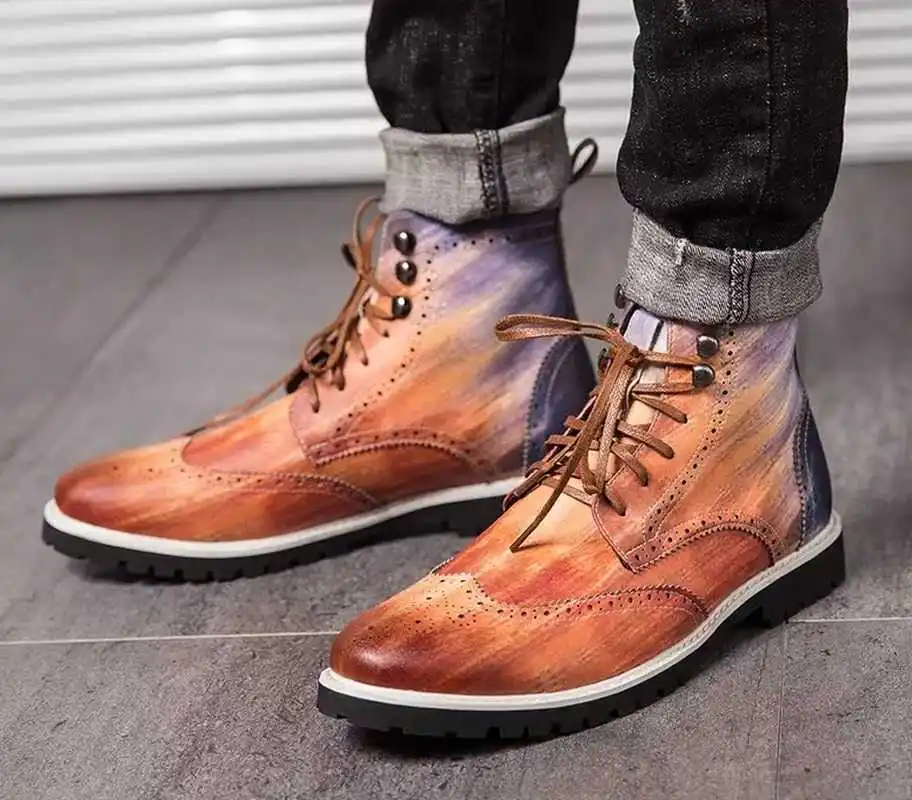 

Newest Handmade Men's Pu Leather Shoes Men Vulcanize Lace Up Ins Style Shoes Low Heel Lace-up Shoes Shalloe Shoes TV909