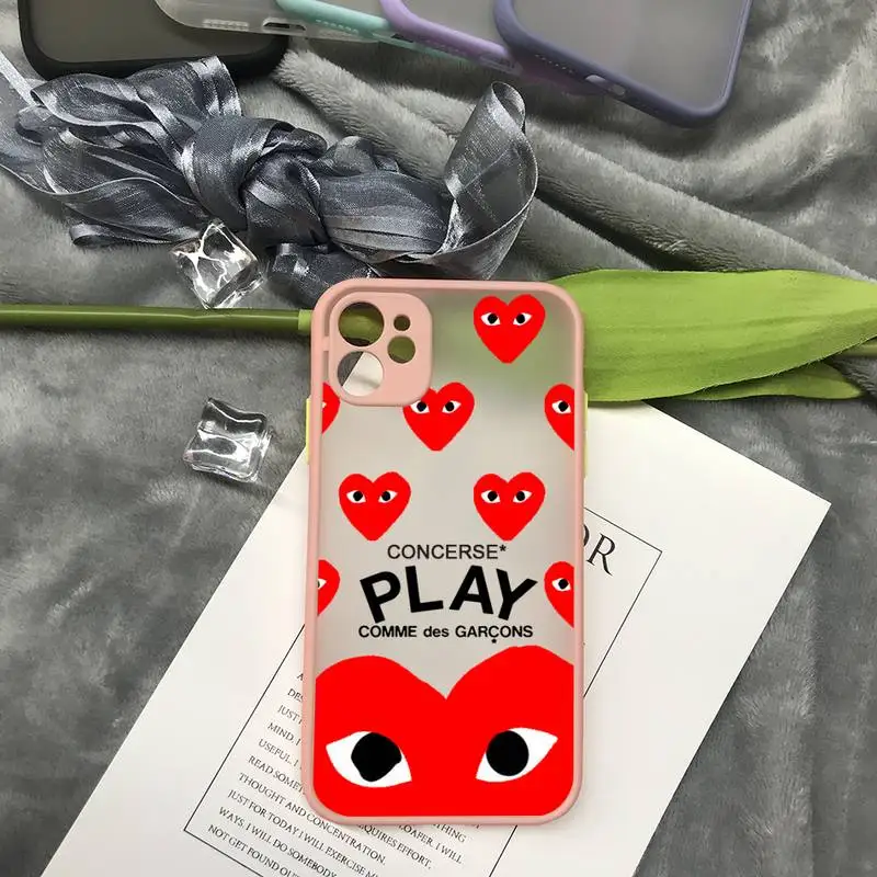 

Print Trendy Brand Play Heart Telephone Clear Case For Iphone 7 8 Plus X Xs Max Xr 11 12 Mini Pro Max TPU Cover