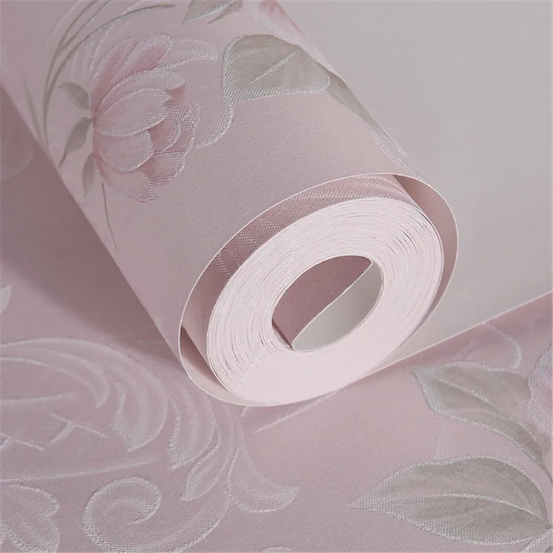 

Korean Non-woven Wallpaper Modern Embossed 3D Floral Wall Paper Roll Luxury Papel De Parede Hotel Living Room Bedroom Home Decor