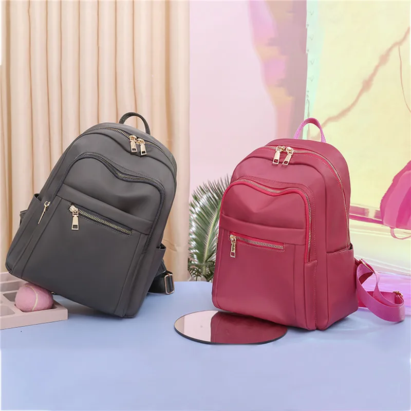 

Fashion Backpack Shoulder Bag Solid Color Academy Bagpack Backpack Women Oxford Women's Backpack Girl Schoolbag Rucksack New