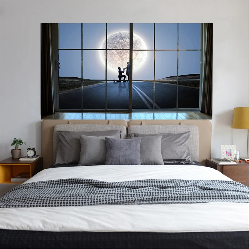 Propose Marriage 3D Headboard Wall Decal Art Vinyl Bedside Sticker Mural Decor | Дом и сад