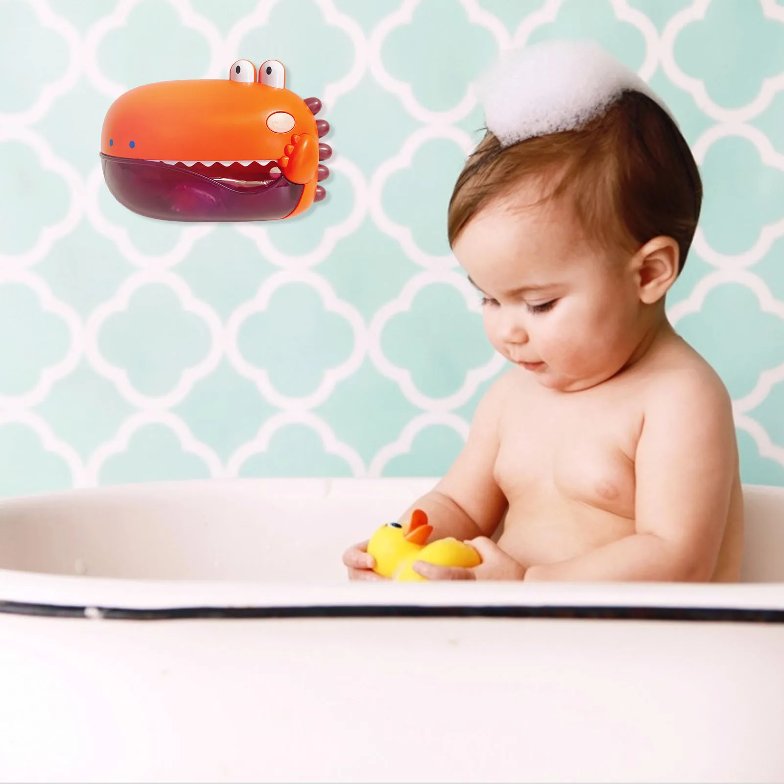 

Summer Electric Dinosaur Spit Bubbles Children's Bathroom Bath and Water Baby Toy
