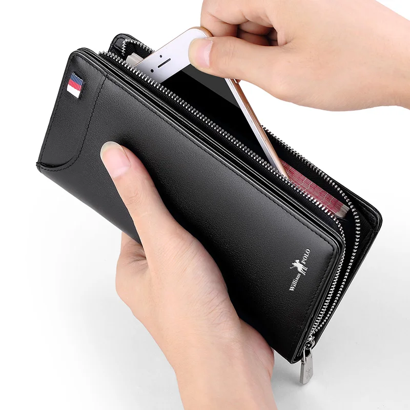 Beste Handtas Mannen Lange Portemonnee Luxe Credit Kaarthouder Portemonnees Hombre Lederen Geld Clutch Designer Merk Tas Kошелек Mужской