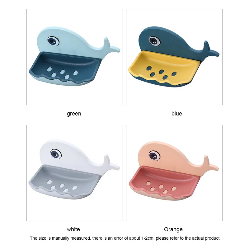 

Whale Shaped Soap Holder Bathroom Drain Box Wall Mounted Soap Holder Bathroom Shelves 1pc