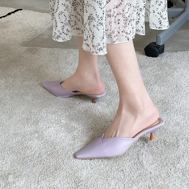 

Slippers Women Summer Platform Shoes Cover Toe Luxury Slides Pantofle Low Thin Heels Designer 2021 Rubber Fashion PU Cover Toe S