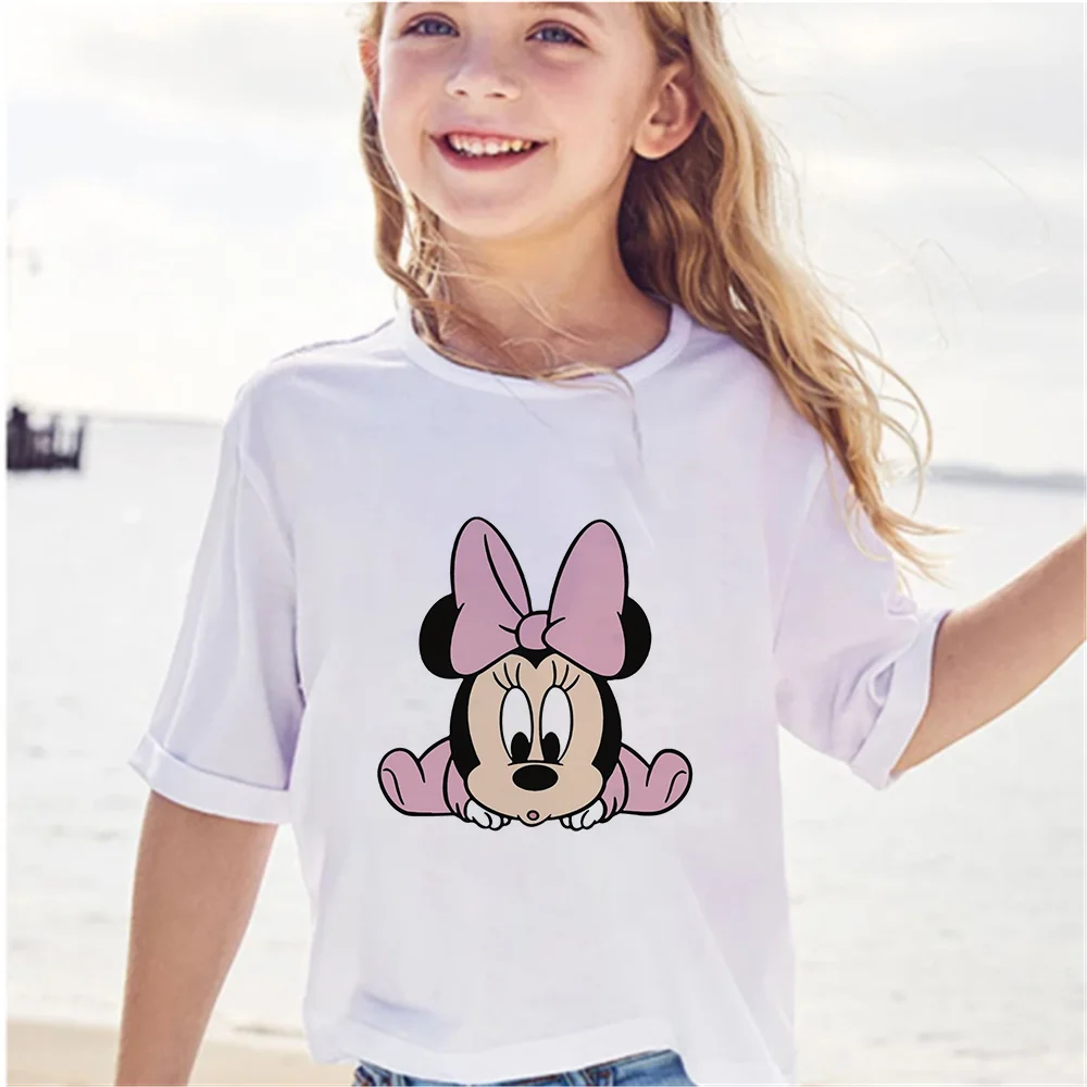 

New Product Summer Disney Cute Print T Shirt Kids Mickey T-shirts Gifts Baby Clothes Short Sleeve Girls Boys Tee Tops Kawaii