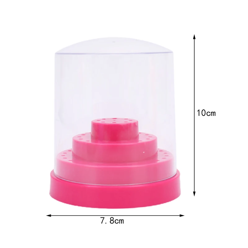 

48 Holes Nail Art Drill Bits Empty Holder Storage Box Holder Stand Display Container Acrylic Cover Manicure Tools Accessories