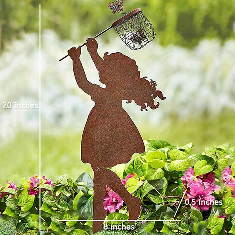 

Cute Silhouette Garden Yard Decor Mother's Day Gift Hand Metal Sculpture Outdoor Decoration HR