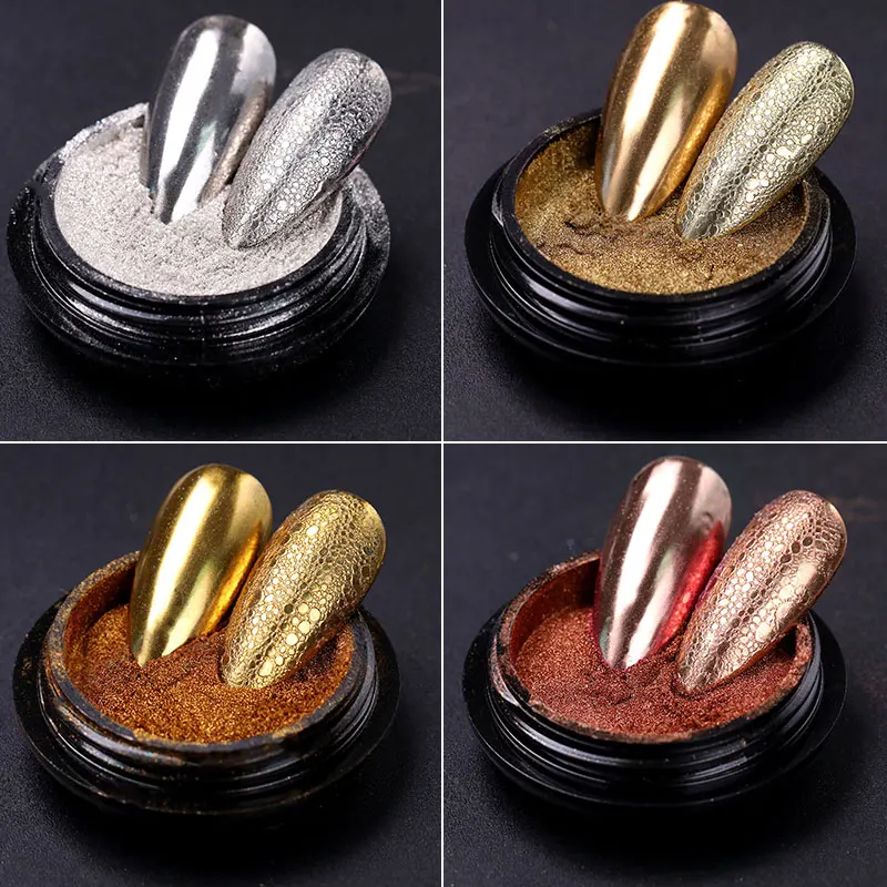 Зеркальный блестящий порошок для ногтей металлический цвет роза аксессуары