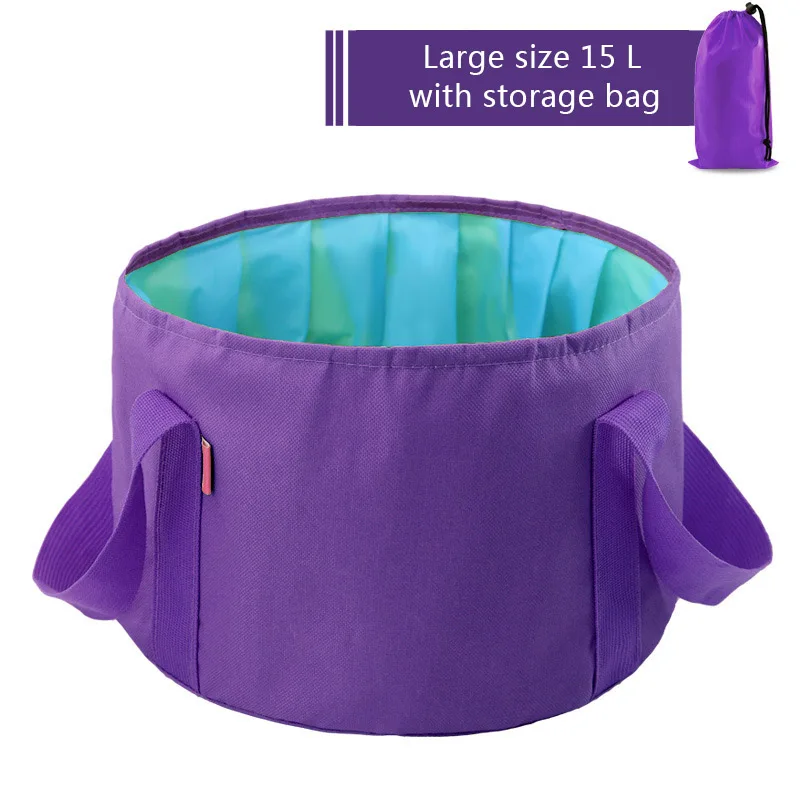 15L--Purple 8.5L 15L ультра-светильник, портативный, открытый, для выживания, складной умывальник, для кемпинга, для кемпинга, оборудование для выживания, военные дорожные наборы - Цвет: 15L--Purple