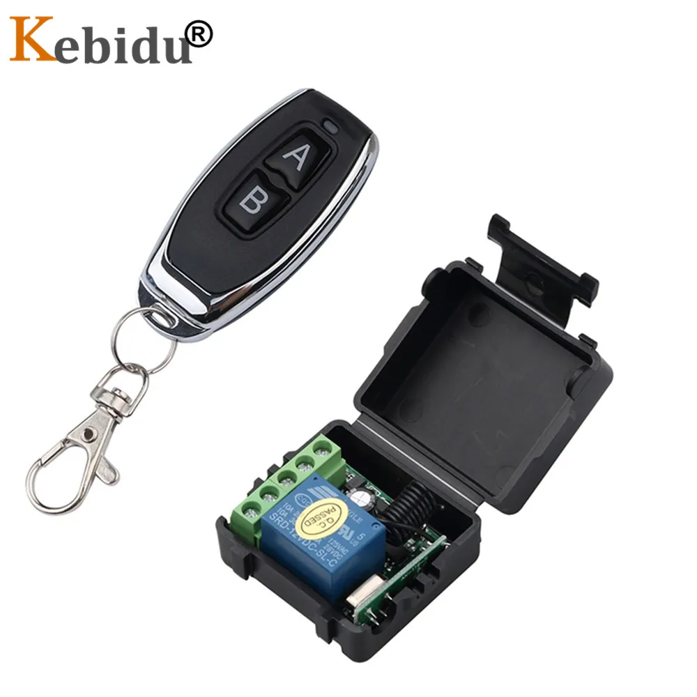 kebidu 433Mhz Remote Control 12V Universal Wireless Switch DC 1CH relay Receiver Module RF Transmitter
