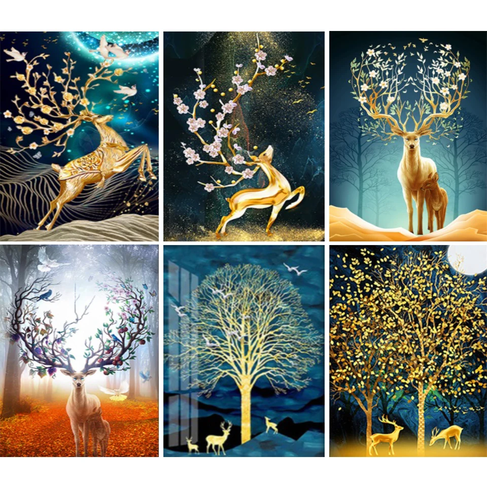 

Алмазная живопись Стразы 5D «сделай сам» с изображением животных и оленей, Набор для вышивки крестиком, алмазная вышивка в подарок