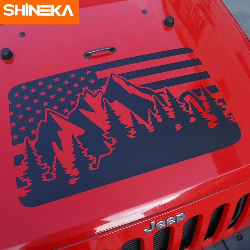 Автомобильные наклейки SHINEKA для заднего окна Grand Cherokee с декором флага США, аксессуары для Jeep 2011+ г.в.