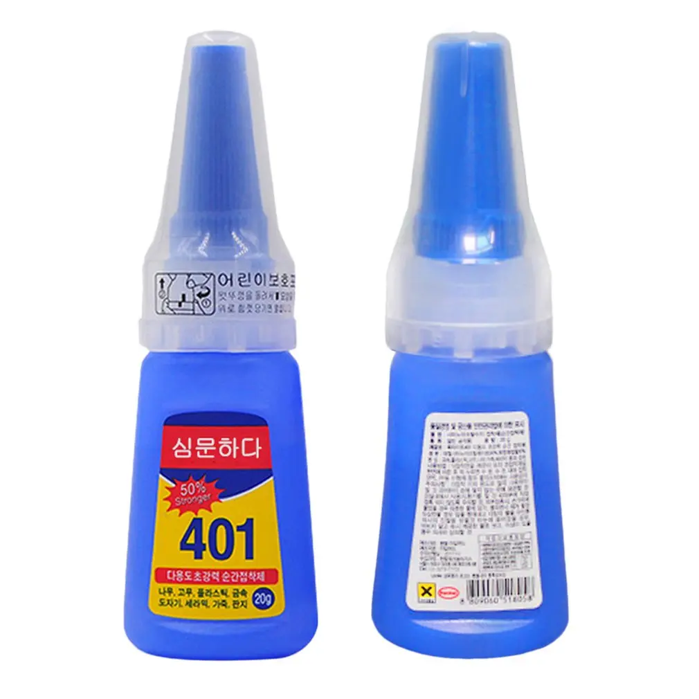 

20g 401 Quick-drying Universal Super Strong Liquid Glue Home Office School Nail Beauty Supplies For Wood Plastic Versatile