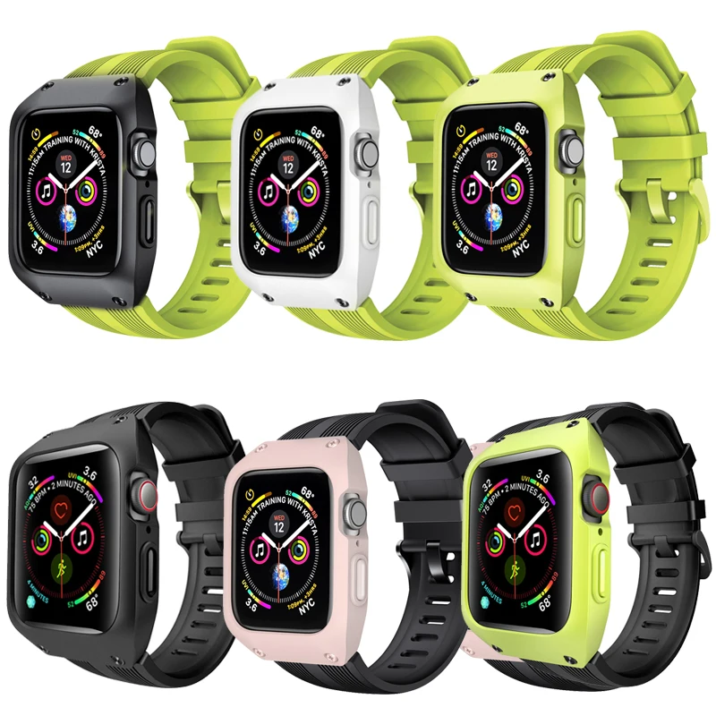 Ударопрочный чехол для часов для Apple Watch серии 4 5 40 мм 44 мм защитный чехол Браслет для Apple iWatch 1 2 3