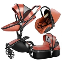 high quality pu 3 in 1 baby stroller european luxury pram 2 in 1 fashion eggshell carriage for newborn trolley