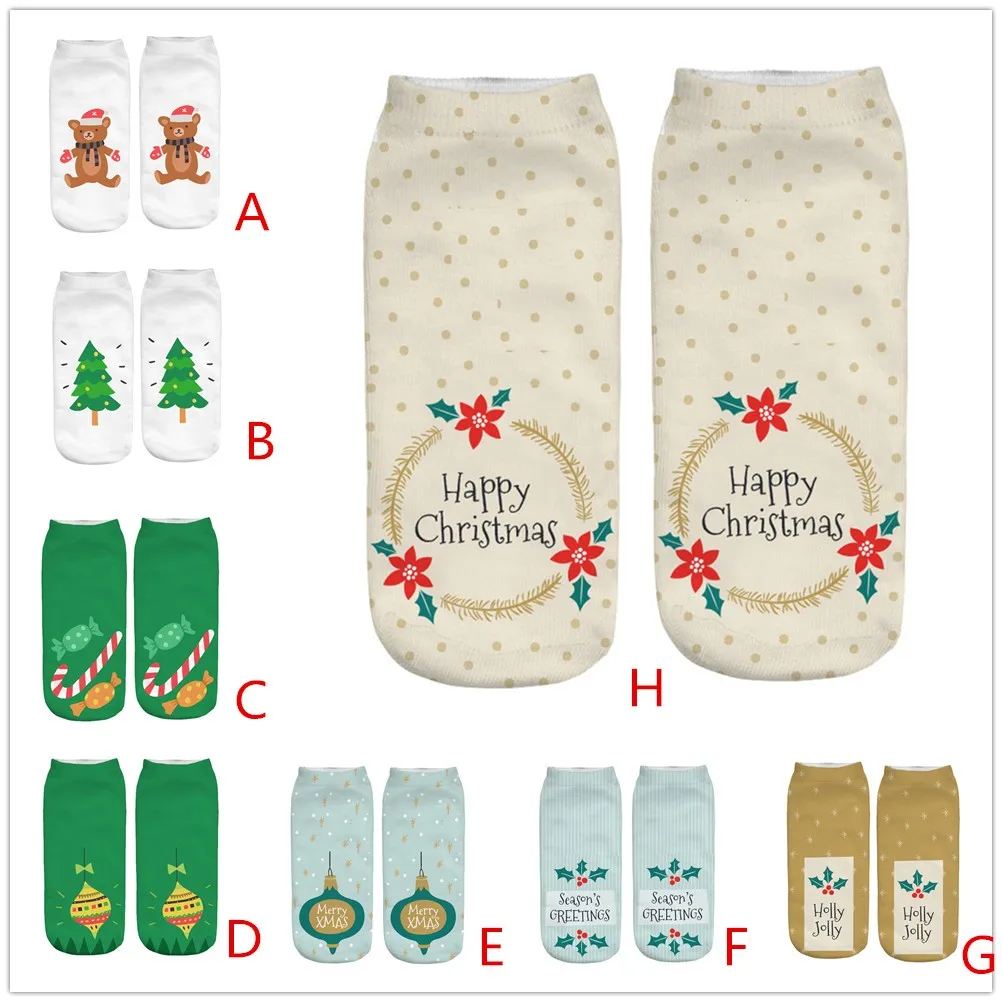 Женские рождественские носки женские зимние теплые 3D мультфильм снеговик с