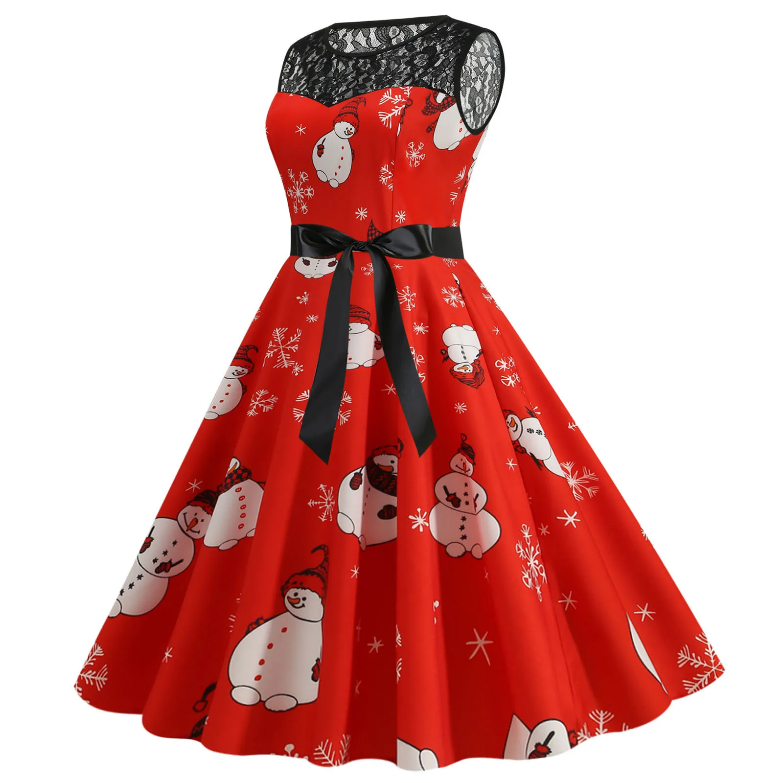 

Sleeveless Evening Housewife Women Lace Dress 1950s Party Prom Christmas Women's Dress