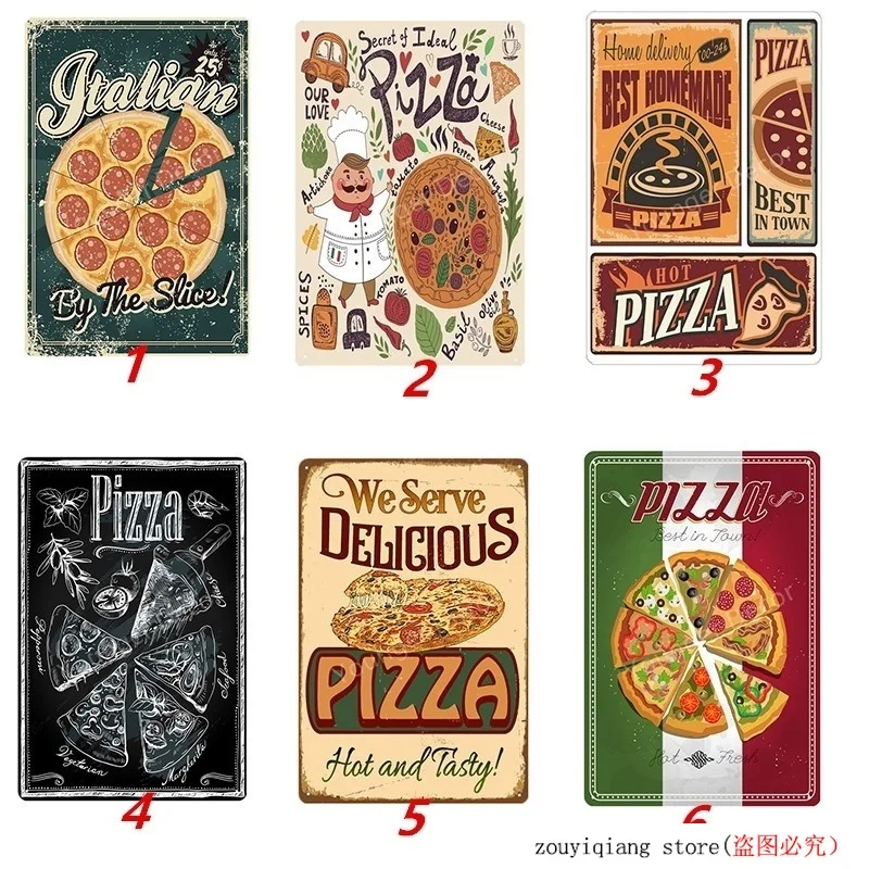 S пицца магазин винтажные металлические жестяные знаки украшение для стен