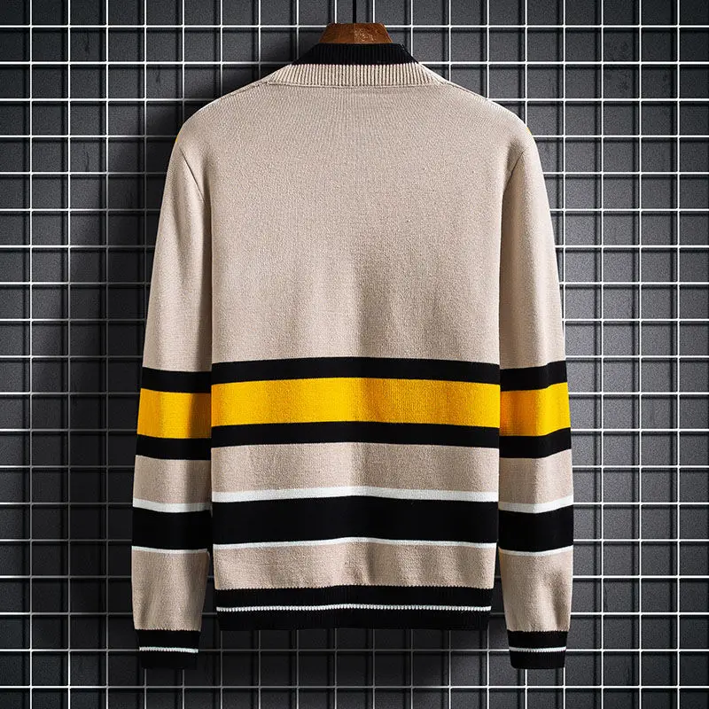 

Knitted Sweater Cardigan Casaco Masculino Hombre Cardigan Sweater Splicing Contrast Sweater Coat Casual Men Sweatercoat Tricot