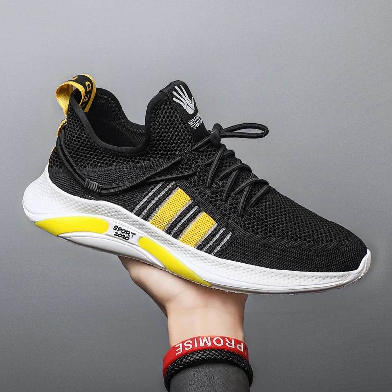 

2022 New Men Knit Casual Walking Shoes Breathable Trendy Sneakers Original Light Shock Absorption Male Tennis Shoe