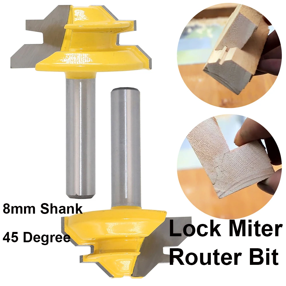 Для древесины Карбид 45 градусов замок торцовочный фреза 8*1 1/3 дюйма хвостовик по