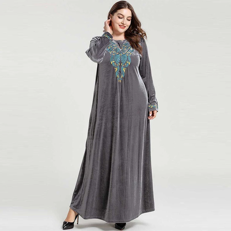 Мусульманское платье Дубай Турция мусульманская Мода большой размер женское