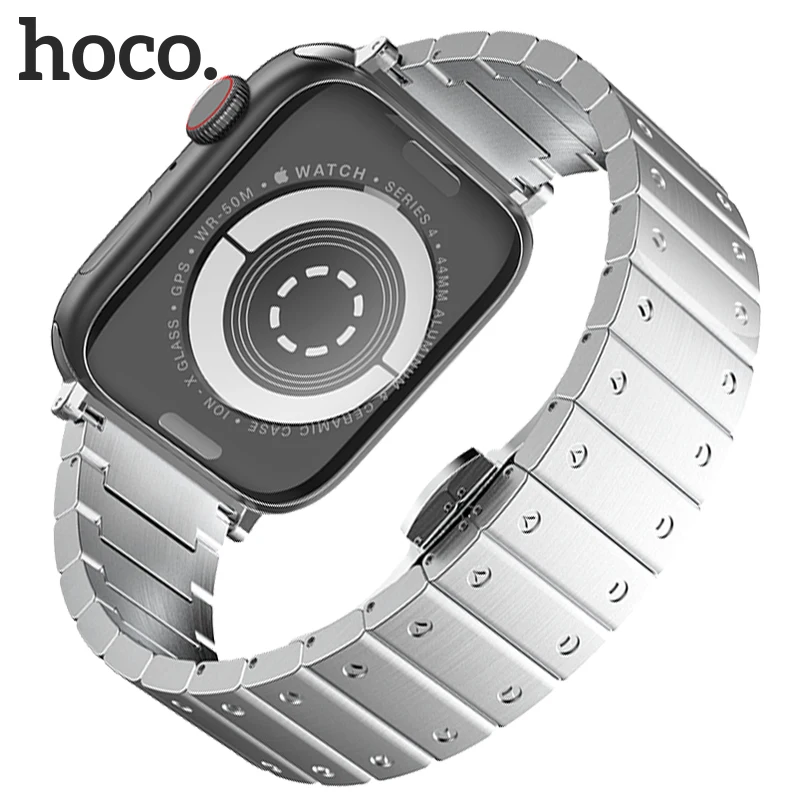 Браслет Hoco из нержавеющей стали для Apple Watch Series 6 5 4 3 2 1 металлический ремешок с
