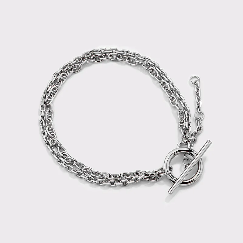 

Двухслойный браслет-цепочка в стиле хип-хоп