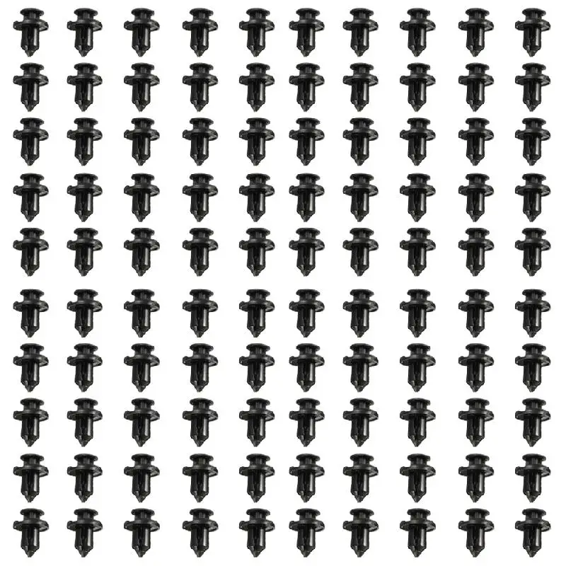 100 шт. черные пластиковые заклепки для автомобиля крыло бампер нажимные зажимы 10