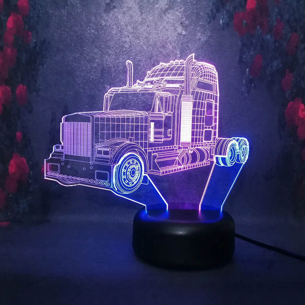 2019 ретро классические машинки 3D двухъядерный цветной ночник градиентная иллюзия