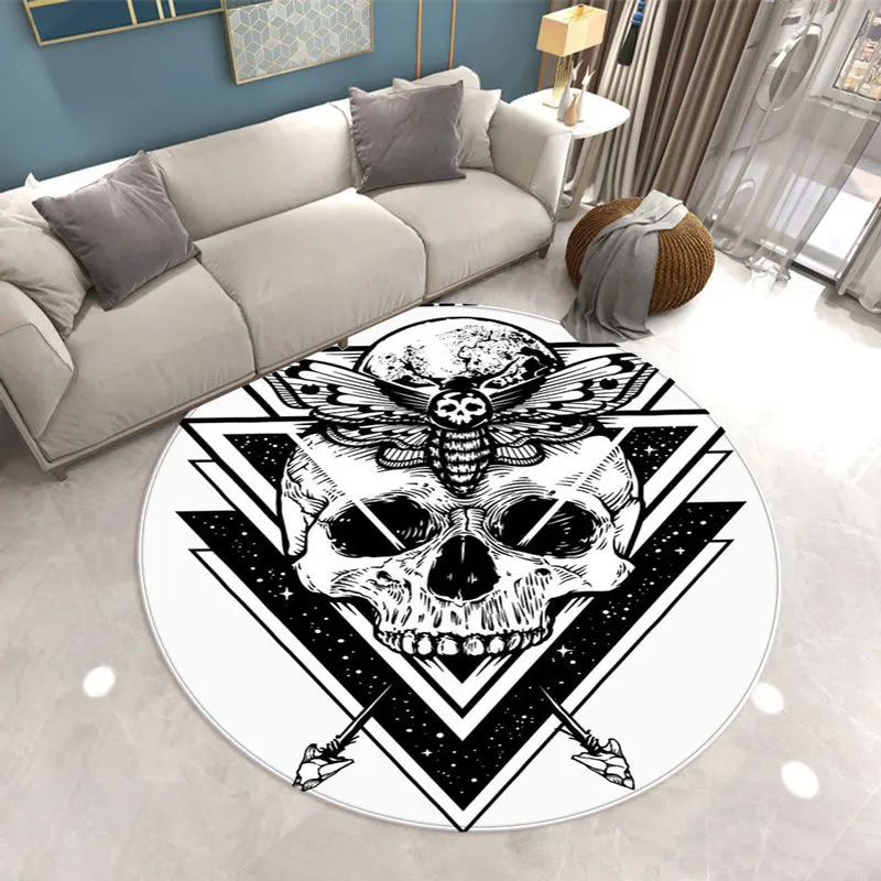 Коврик с черепом современный круглый ковер для гостиной коврики стульев на