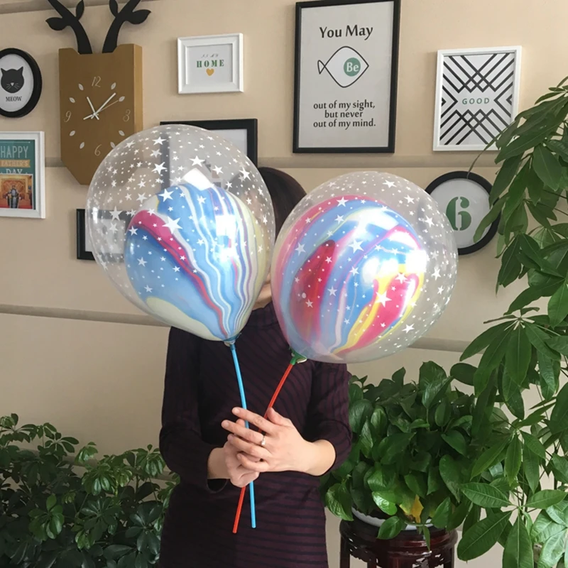 10 шт. Новый двухслойный воздушный шар со звездами и агатом Свадебный с днем