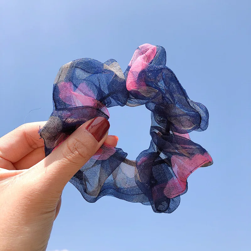 Резинки для волос с цветочным принтом Женский хвостик резинки модные аксессуары