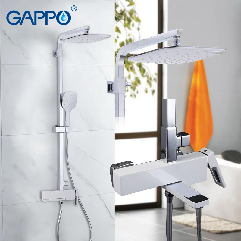 

GAPPO bathtub faucet chrome massage shower set bathroom rainfall mixer shower wall mounted torneira do anheiro faucet bathtub