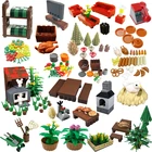 City Moc игрушки для детей новогодние подарки Рождественские подарки Обжарка курица курятник растения цветы города строительные блоки