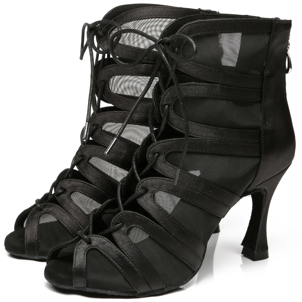 Ballroom Dance-Shoes Women Latin Girls Tango Dance Shoes High Heels Soft Ladies Modern Salsa Dancing Shoes Professional Black