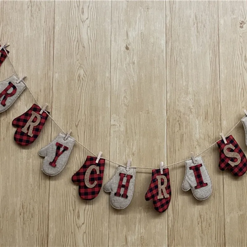 

Banners for Christmas decoration Christmas banner burlap sock shaped Christmas decoration Unique hand-sewn banner