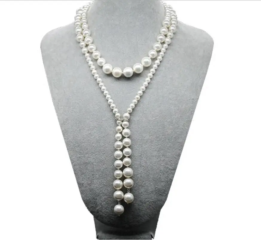 Jewelry Free Shipping Luxury jewelry accessory White color shell pearl long tassel sweater winter necklaces | Украшения и