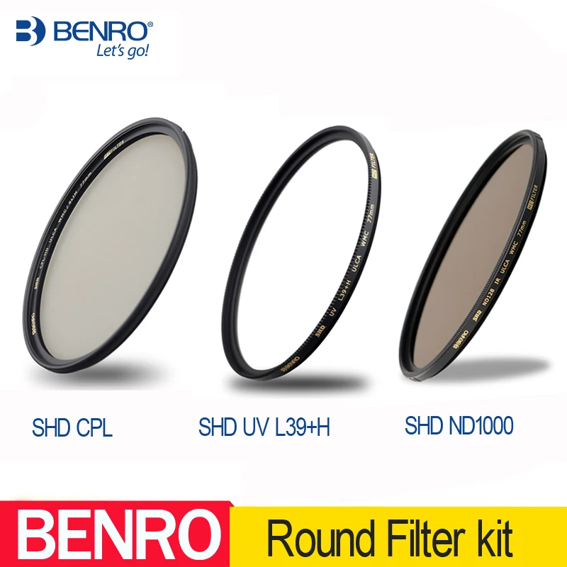 Benro 49 мм 52 58 62 67 72 77 82 фильтр SHD CPL + UV ND1000 тонкие фильтры водонепроницаемый круговой