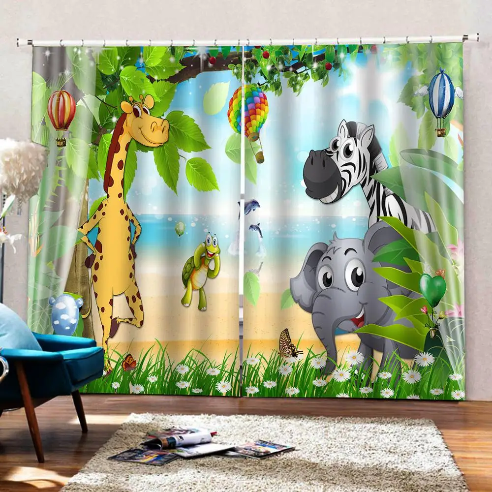 Роскошные затемняющие 3D оконные шторы по индивидуальному размеру Мультяшные