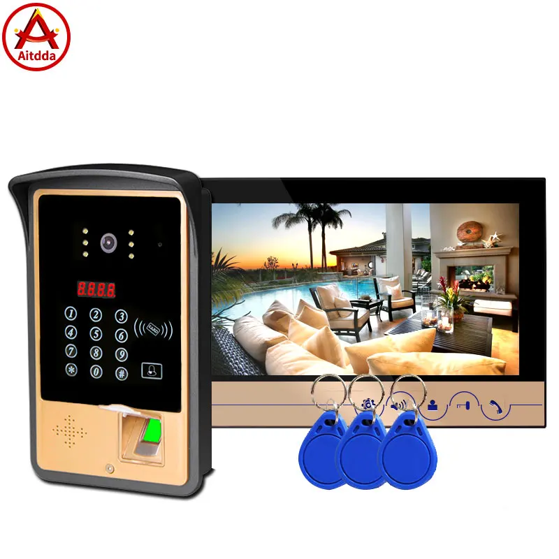 

Stable Video Door phone Intercom System Aitdda 9 Inch touch Color Screen video doorbell