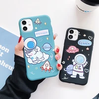 high quality tpu cartoon astronaut space soft case for iphone 12 11 pro max 7 8 plus x xr xs max se 2020 matte phone cover coque