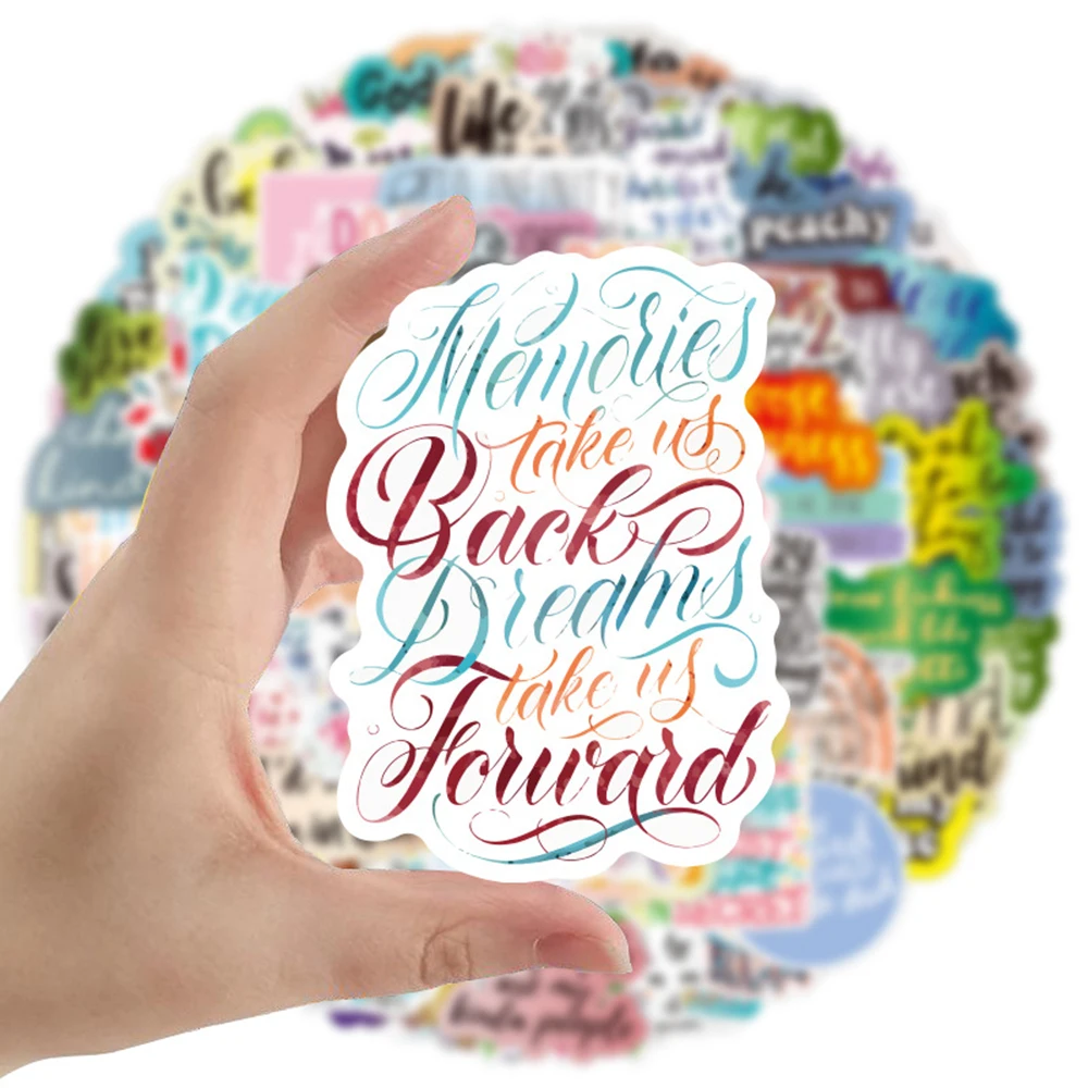 1050100pcs motivational phrases sticker inspirational life quotes diy laptop study room scrapbooking graffiti decals stickers free global shipping