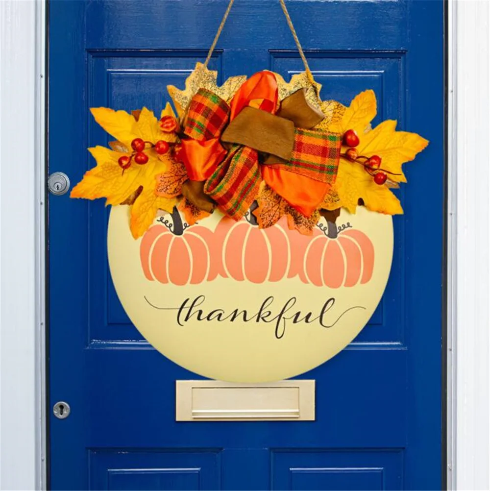 

Домашний декор, Осенний венок, подвесная имитация двери, подвеска в виде тыквы, милый Декор для комнаты, украшение для дома