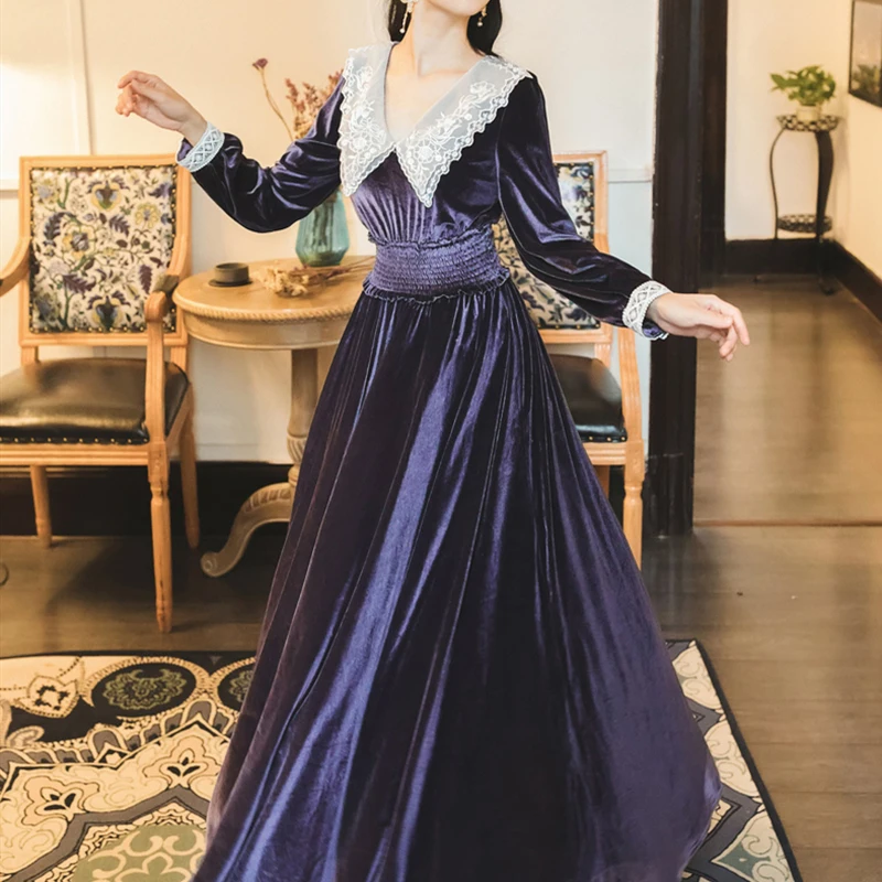 Женское бархатное платье в стиле бохо YAMDI элегантное винтажное праздничное