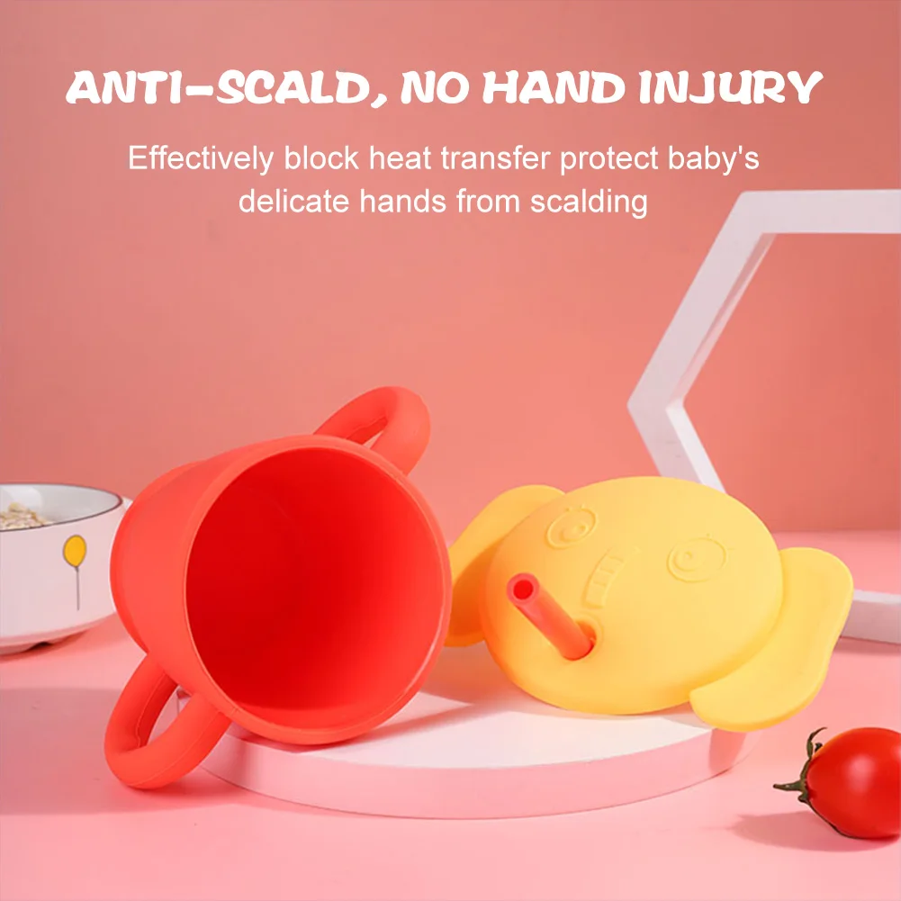 

Silicone Toddler Straw Cup for Independent Drinking with Removable Straw and Lid Drinking Cup Durable and Leak-proof Baby