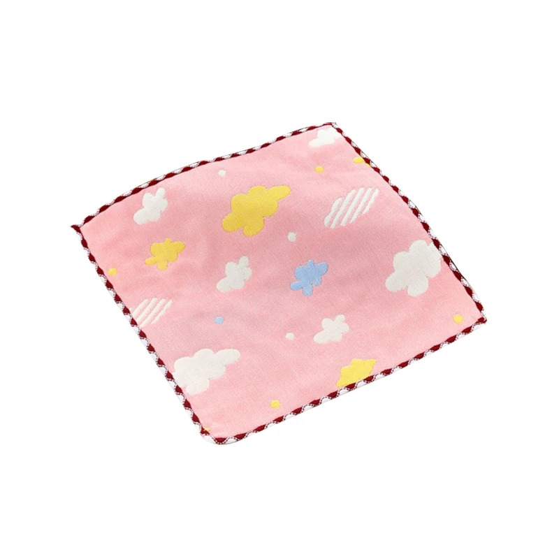 Cute Baby Face Washed Towel Cotton 6 Layers Gauze 25*25cm Square Newborn Infant Printed Cartoon Handkerchief Bathing Wipe Cloth | Мать и