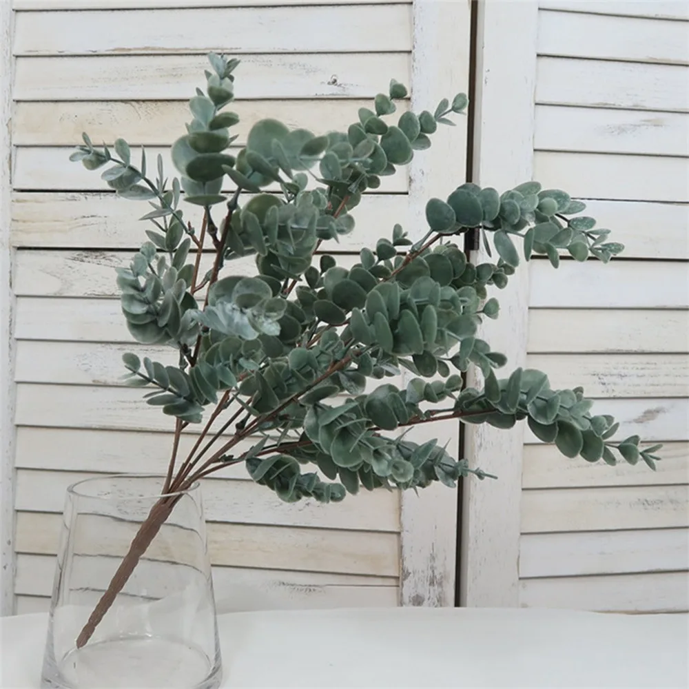 

Artificial Plants No Fade Faux Plastic Greenery for Home Decors Fake Eucalyptus Leaves Faux Plant Branches Home Decorations